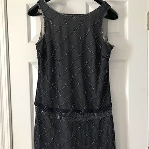 Classy navy flapper style dress